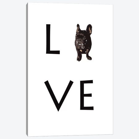Love Your Dog Frenchie Black Canvas Print #SAP86} by Sketch and Paws Canvas Print