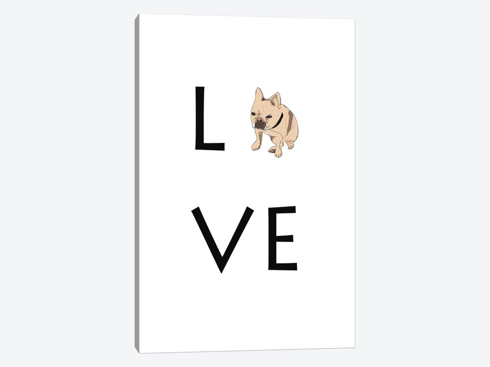 Love Your Dog Frenchie Tan by Sketch and Paws 1-piece Canvas Wall Art