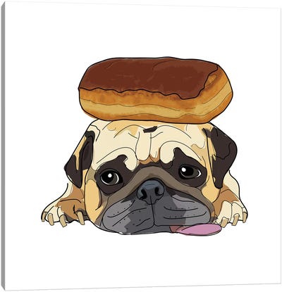 Maple Bar Dog Canvas Art Print - Donut Art