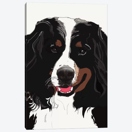 Bernese Mountain Dog I Canvas Print #SAP8} by Sketch and Paws Canvas Art