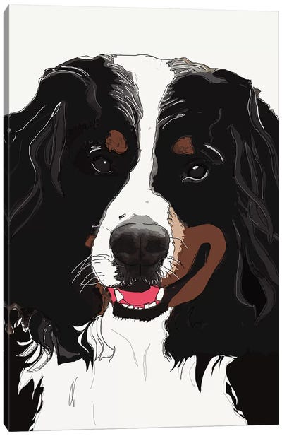 Bernese Mountain Dog I Canvas Art Print - Sketch and Paws