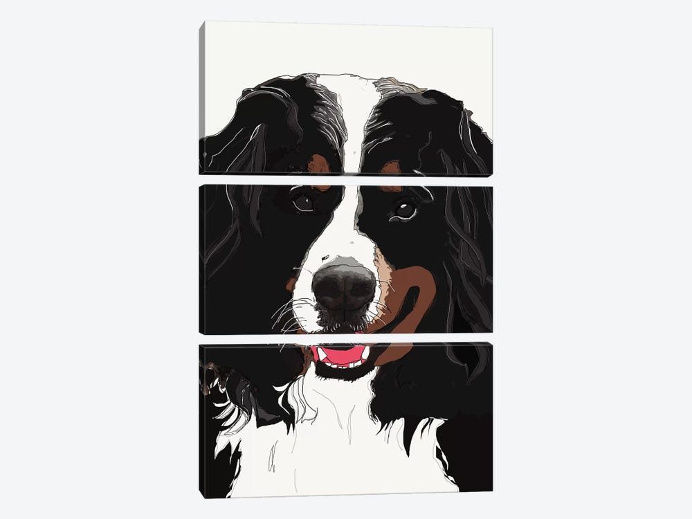 Bernese Mountain Dog I by Sketch and Paws 3-piece Canvas Wall Art