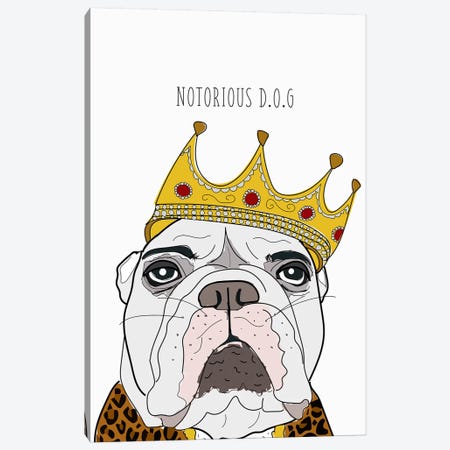 Notorious Dog Canvas Print #SAP92} by Sketch and Paws Canvas Art Print
