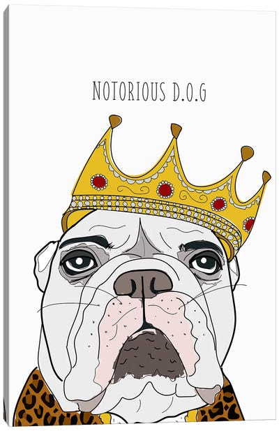 Notorious Dog Canvas Art Print - Sketch and Paws