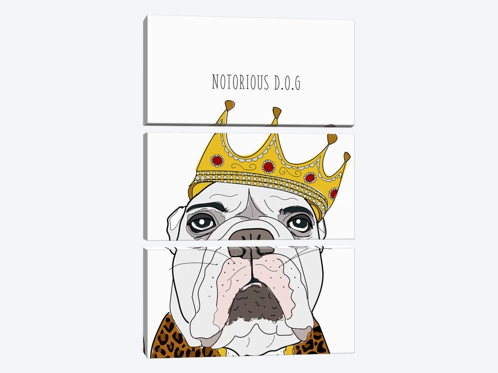 Notorious Dog by Sketch and Paws 3-piece Canvas Art