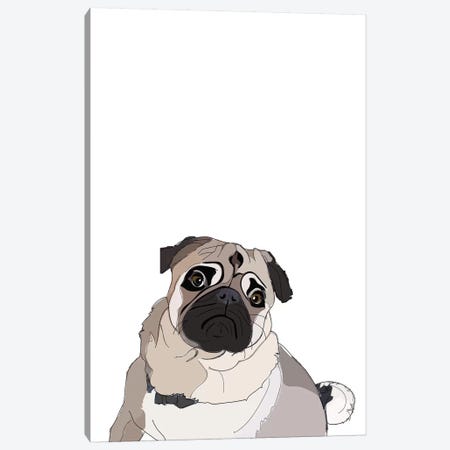 Pug Canvas Print #SAP94} by Sketch and Paws Canvas Art