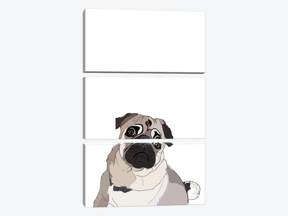 Pug by Sketch and Paws 3-piece Canvas Artwork