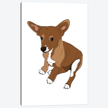 Puppy Love Canvas Print #SAP96} by Sketch and Paws Canvas Wall Art