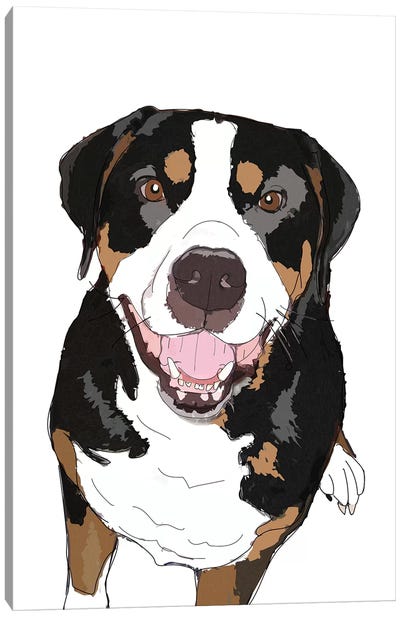 Rottweiler Canvas Art Print - Sketch and Paws