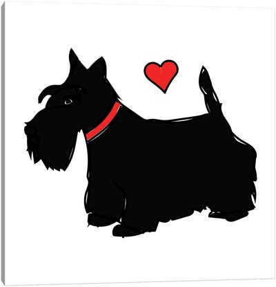 Scottie Canvas Art Print - Sketch and Paws