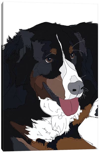 Bernese Mountain Dog II Canvas Art Print - Sketch and Paws