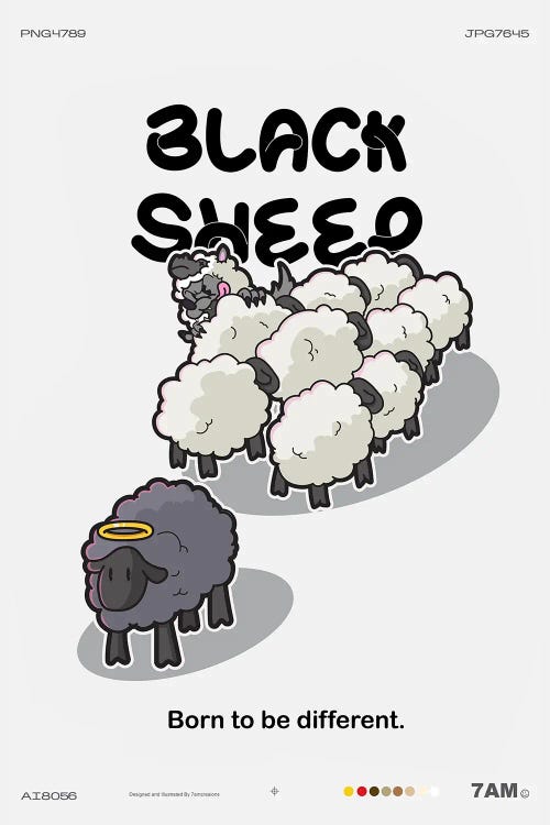 Black Sheep by 7amCreations wall art