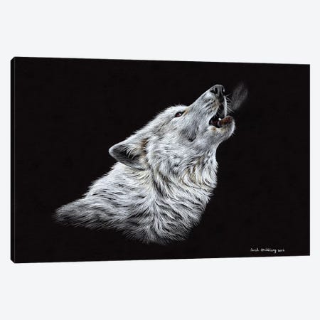 Wolf Howling Canvas Print #SAS113} by Sarah Stribbling Canvas Art Print