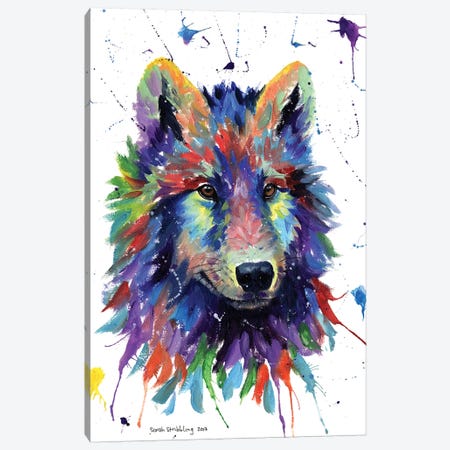 Wolf III Canvas Print #SAS116} by Sarah Stribbling Canvas Art