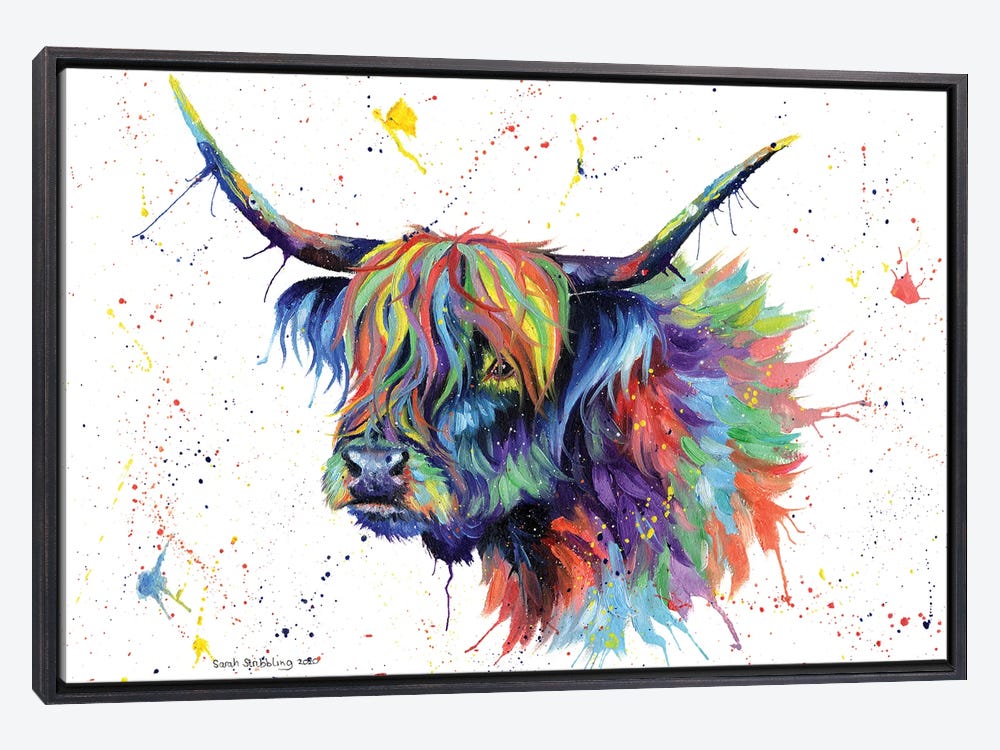 12 x 12 x 0.75 Highland Cattle Frida I Square by Monika Strigel Unframed  Wall Canvas - iCanvas