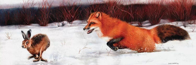 Fox And Hare by Sarah Stribbling wall art