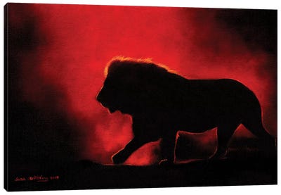 Lion Twilight III Canvas Art Print - Lion Art