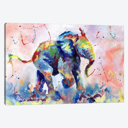 Baby Elephant Canvas Print #SAS7} by Sarah Stribbling Canvas Wall Art