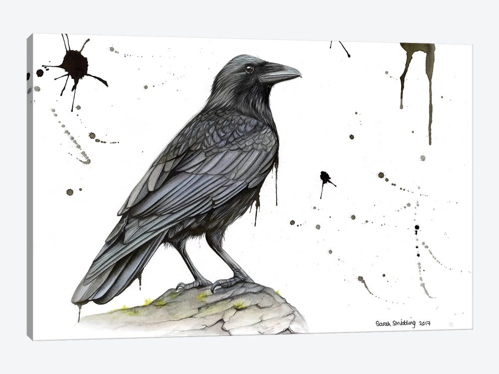 Raven On A Branch by Sarah Stribbling 1-piece Art Print