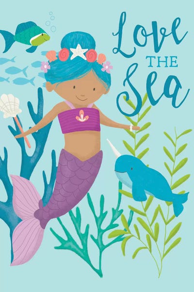 Pink Light Studio: Mermaid At Heart I by Dana Saulnier