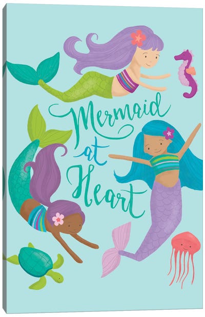 Mermaid At Heart II Canvas Art Print - Mermaid Art