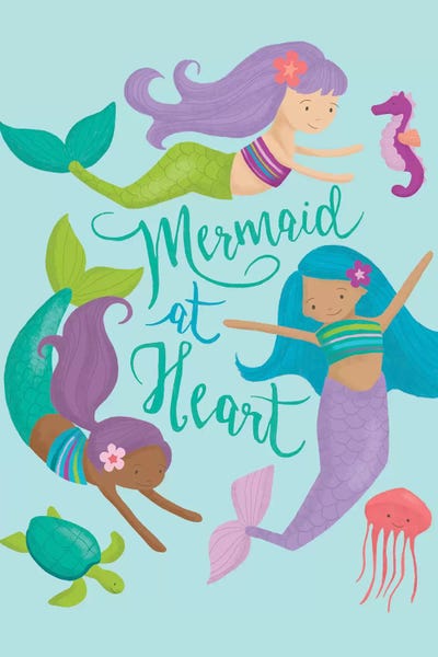 Pink Light Studio: Mermaid At Heart II by Dana Saulnier