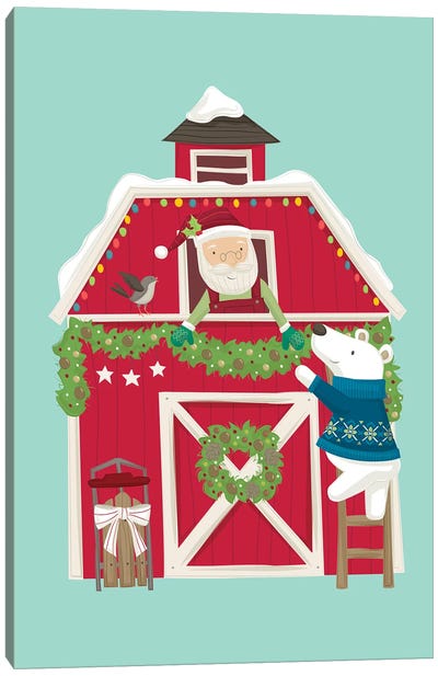 Christmas At The Cabin I Canvas Art Print - Cabins