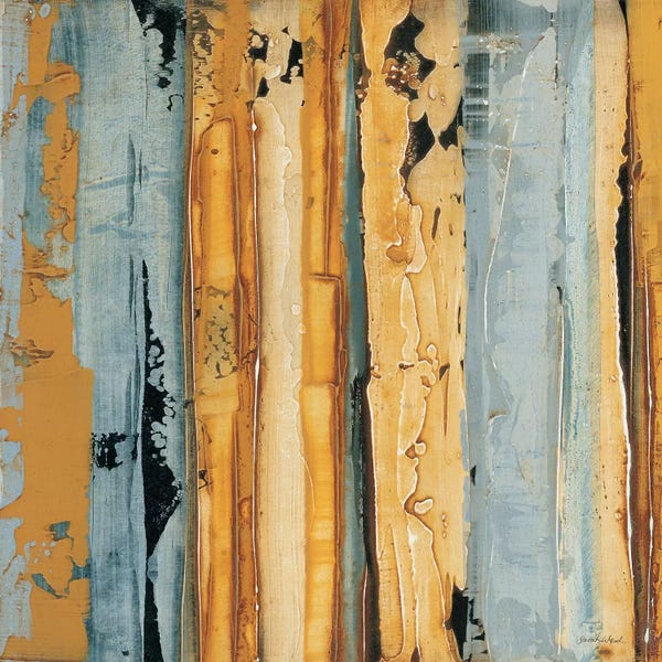 Sarah West: Ochre, Blue Overlay I by Sarah West