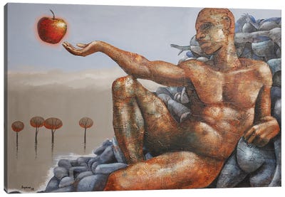 Adam’s Apple Canvas Art Print - The Creation of Adam Reimagined