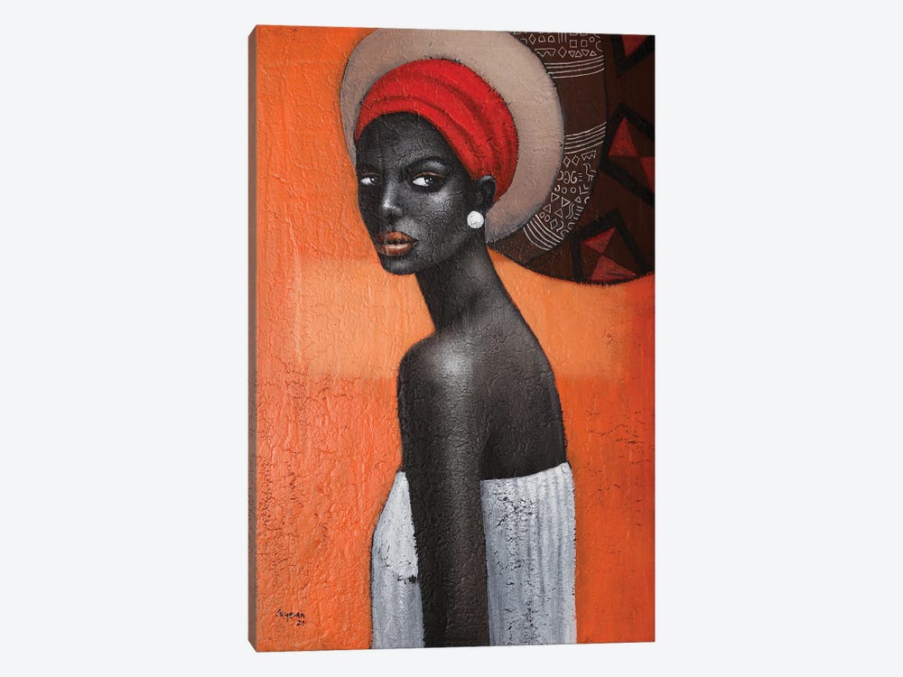 Black And Orange by Segun Aiyesan 1-piece Canvas Art Print