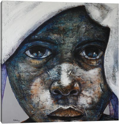 Blue Shade Canvas Art Print - Contemporary Portraiture by Black Artists