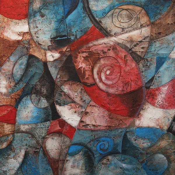 Blue & Red: Flux I by Segun Aiyesan