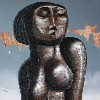 Modern Woman by Segun Aiyesan framed canvas print