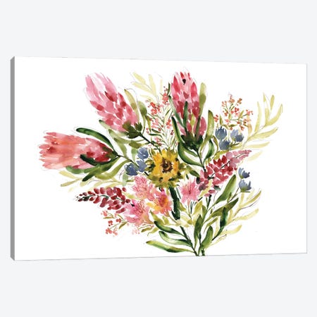 Protea Bouquet Canvas Print #SBE101} by Sara Berrenson Canvas Print