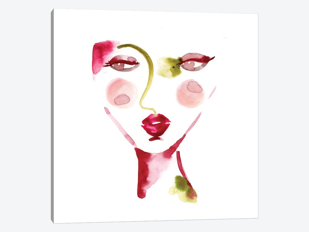 Red Abstract Girl by Sara Berrenson 1-piece Canvas Art