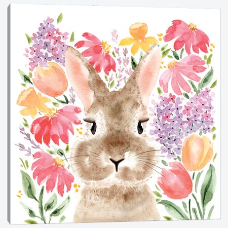 Easter Bunny Garden Canvas Print #SBE117} by Sara Berrenson Art Print