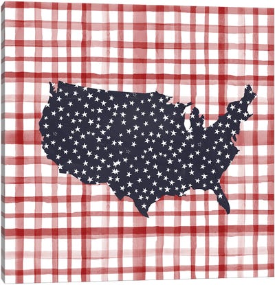 Gingham USA Canvas Art Print - Independence Day Art