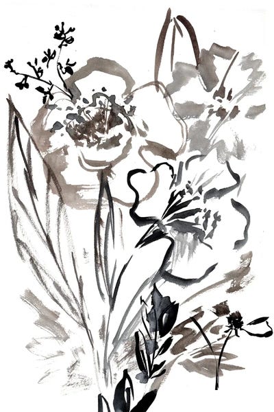 Neutral Floral Abstract I by Sara Berrenson canvas print