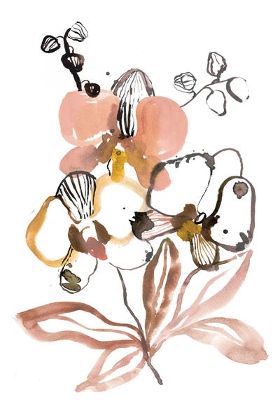 Abstract Watercolors: Orchids Blush by Sara Berrenson