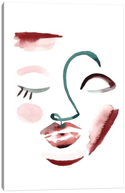 Outlined Face Natural II Canvas Art Print - Sara Berrenson