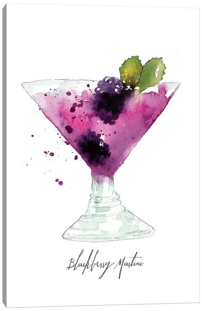 Blackberry Martini Canvas Art Print - Martini
