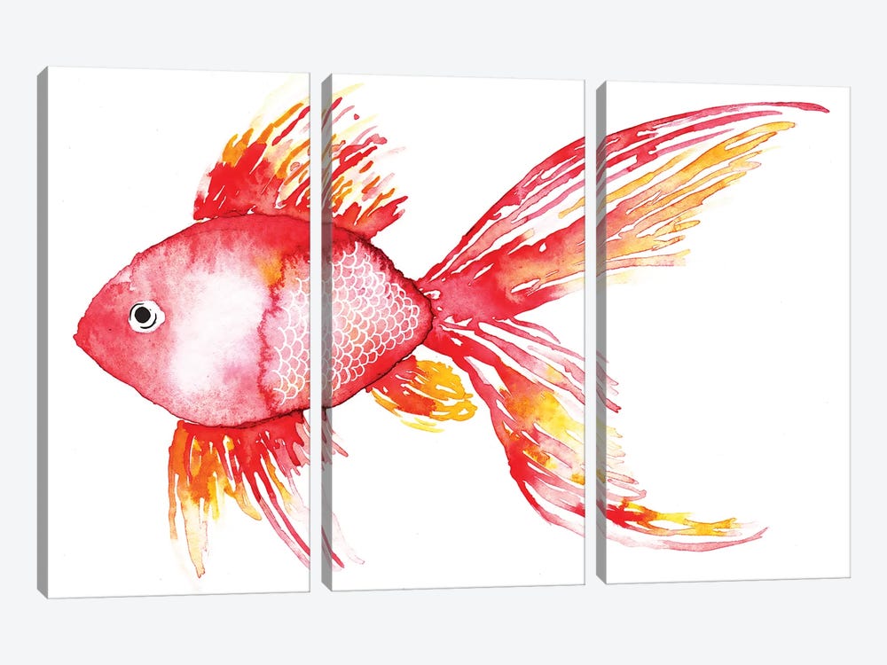 Coral Fish by Sara Berrenson 3-piece Canvas Artwork