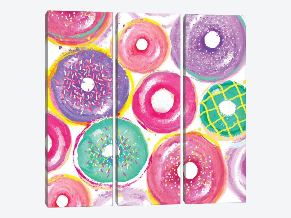 Donuts Layers by Sara Berrenson 3-piece Canvas Print