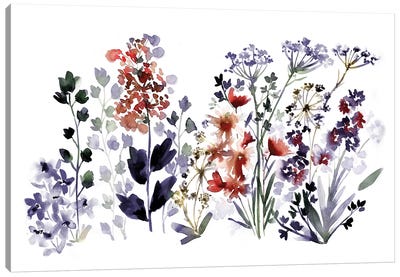 Indigo Wildflowers Canvas Art Print - Sara Berrenson