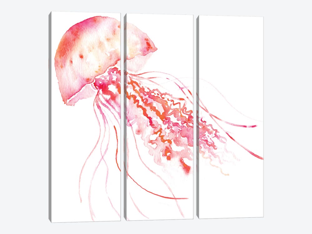 Jellyfish Pink by Sara Berrenson 3-piece Canvas Artwork