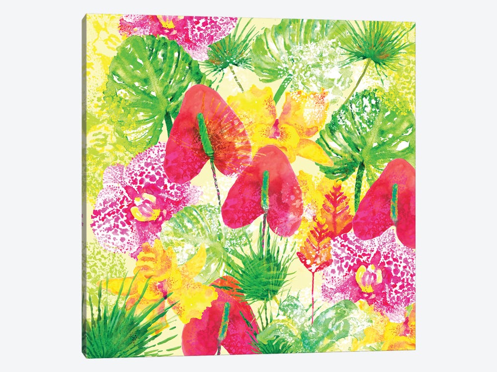 Tropical Flowers by Sara Berrenson 1-piece Canvas Print