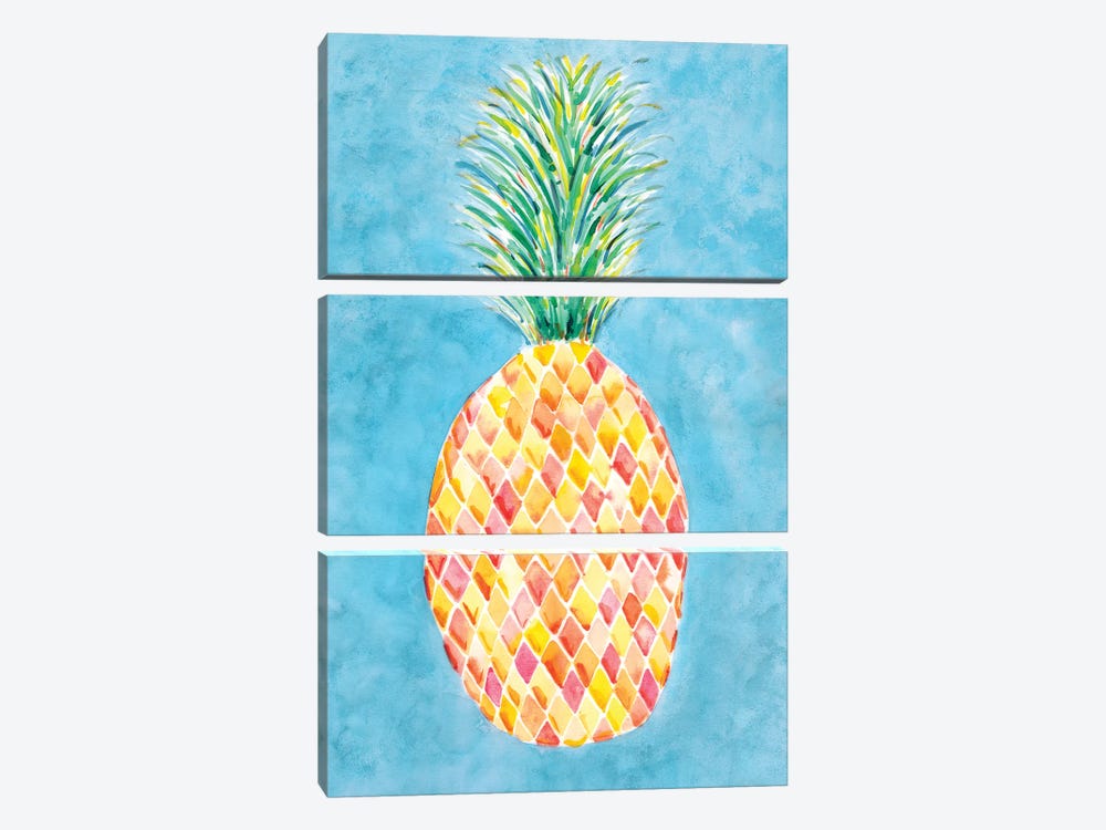 Pineapple Blue by Sara Berrenson 3-piece Canvas Art Print