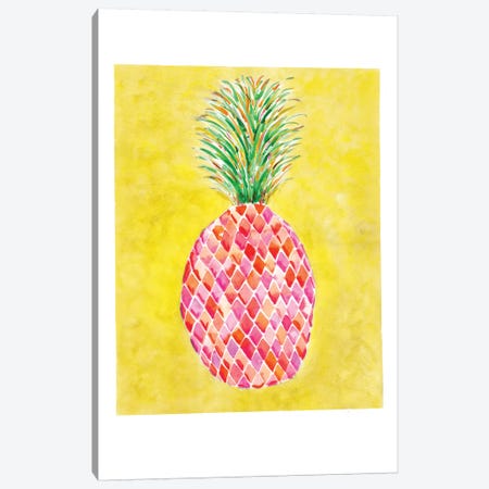 Pineapple Yellow Canvas Print #SBE52} by Sara Berrenson Canvas Artwork