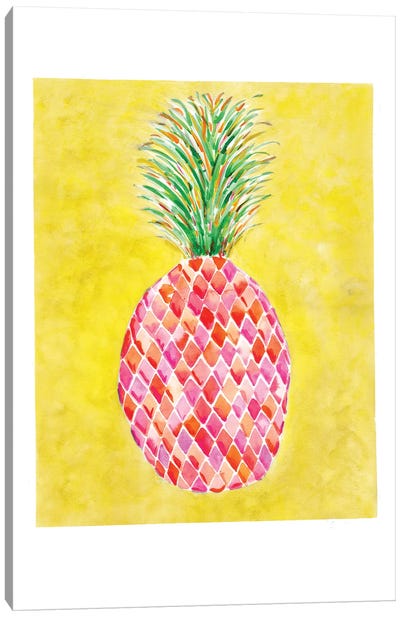 Pineapple Yellow Canvas Art Print - Pineapple Art