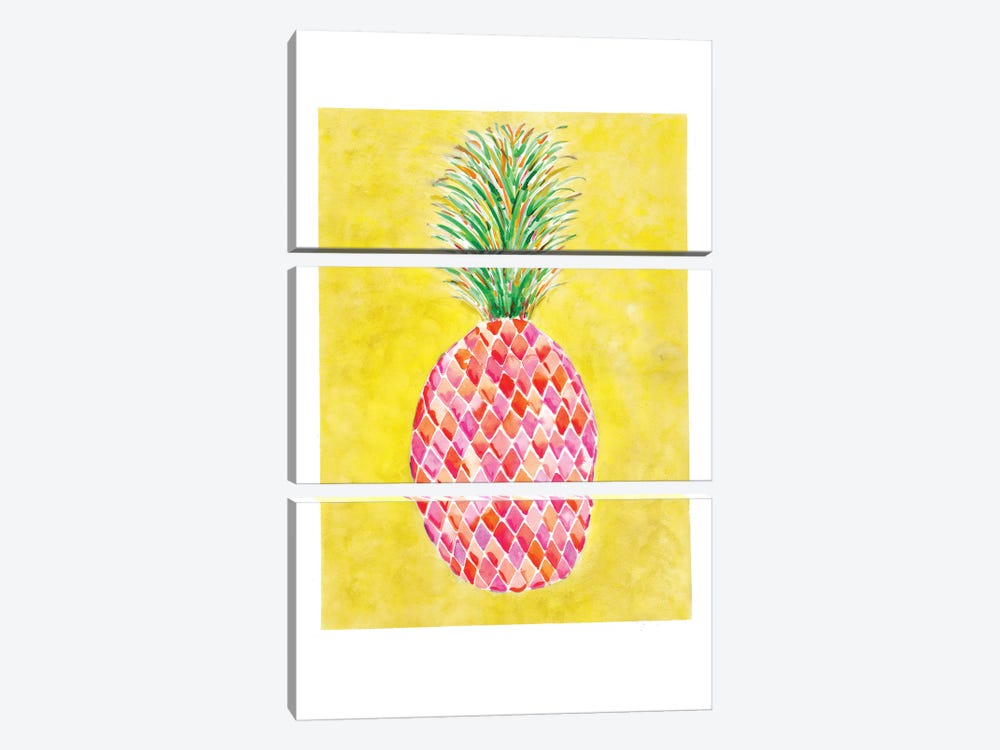 Pineapple Yellow by Sara Berrenson 3-piece Canvas Print